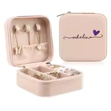 Personalized White Leather Jewelry Box