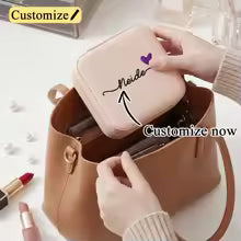 Personalized White Leather Jewelry Box