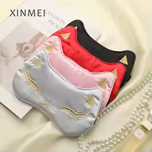 Imitated Silk Sleep Eye Mask Night Mask Eyes Cover Smooth For Women Men Fox Travel Relax Eyepatches Night Breathable Blindfold