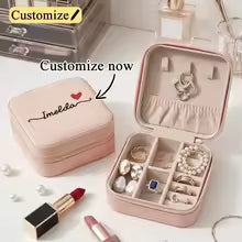Personalized White Leather Jewelry Box