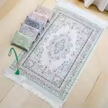 3pcs/1set Muslim Prayer Rug With Prayer Beads and Portable Bag Islamic Soft Mat Gifts Set Turkish Carpet For Ramadan Eid Hajj