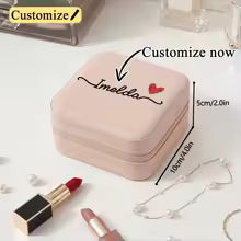 Personalized White Leather Jewelry Box