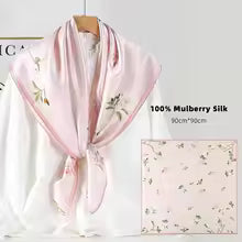 90*90cm Square Silk Scarves Women Hijab Shawls Fashion Print Kerchief FemmeHead Scarf Foulard Bandana Beach Pareo pink