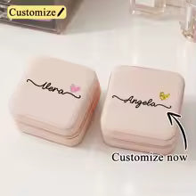 Personalized White Leather Jewelry Box